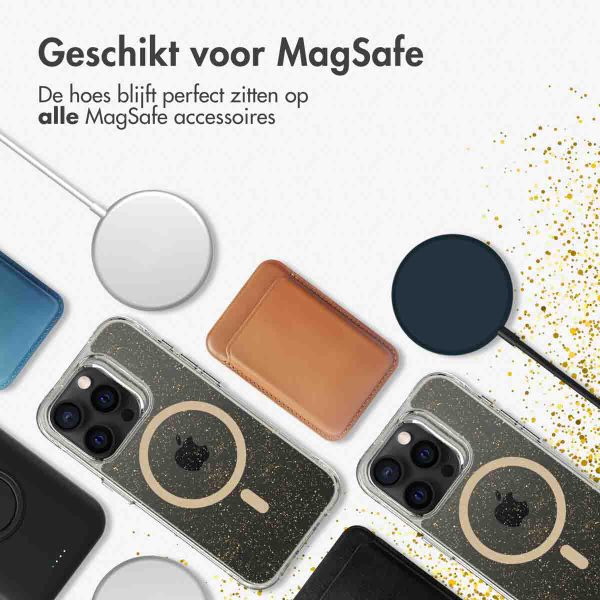 imoshion Clear Glitter Backcover met MagSafe Apple iPhone 15 Pro Max - Goud