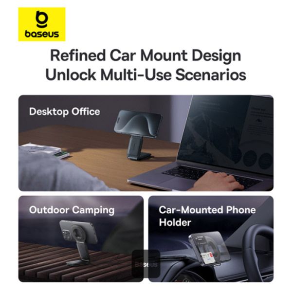 Baseus PrimeTrip Series C02 Mega Telefoonhouder auto - Magnetisch - Dashboard - Zwart