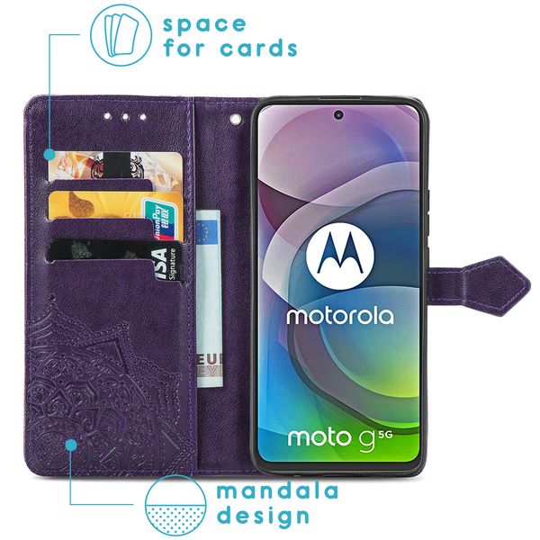 imoshion Mandala Bookcase Motorola Moto G 5G - Paars