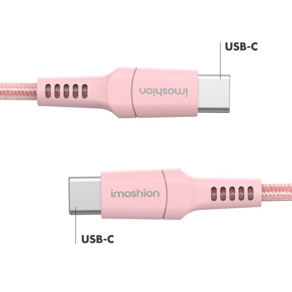 imoshion Braided USB-C naar USB-C kabel - 1 meter - Roze