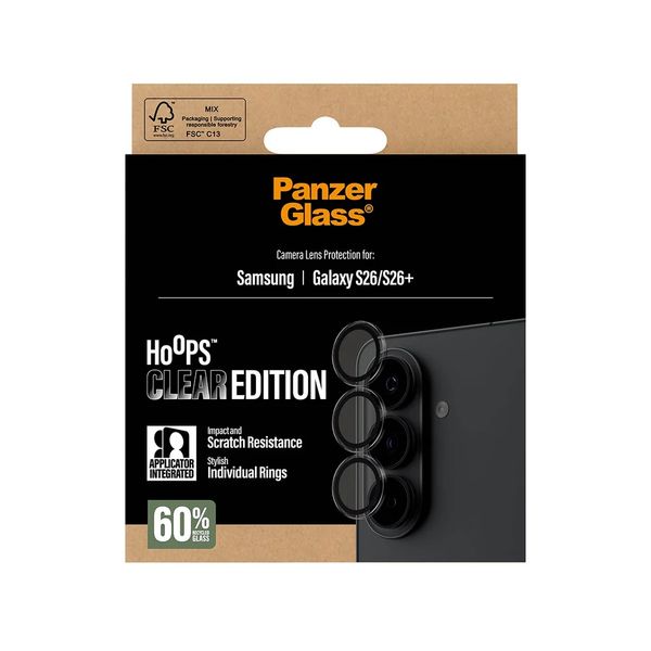 PanzerGlass Camera Protector Hoops Optic Rings Samsung Galaxy S26 - Transparant
