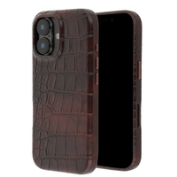Selencia Croco Backcover met MagSafe Apple iPhone 16 - Choco Brown