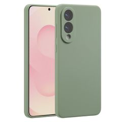 Accezz Liquid Silicone Backcover met MagSafe Samsung Galaxy S25 Edge - Cooper Green