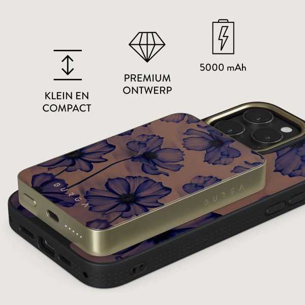Burga Magnetic Powerbank 5.000 mAh - Geschikt voor MagSafe en Qi2 - Velvet Night / Gold
