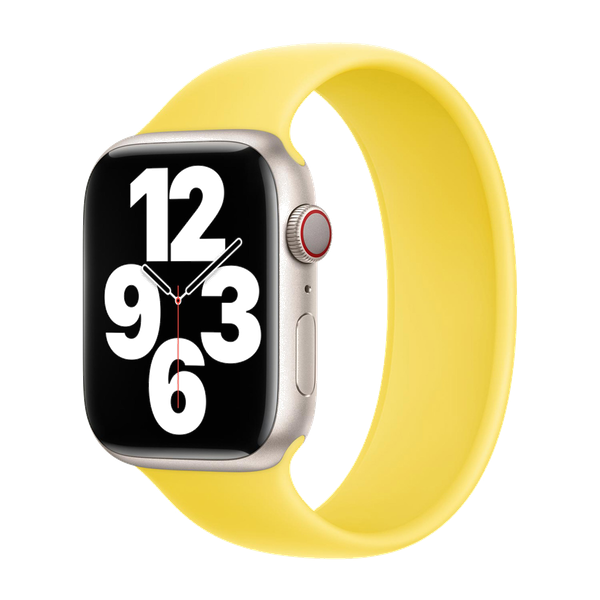 Apple 4 Pack Siliconen solobandje Apple Watch | 44/45/46/49 mm - Maat 9 - White / Canary Yellow / Storm Blue / Pistachio