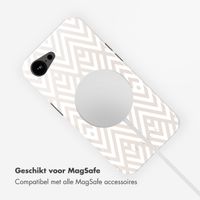 Selencia Vivid Backcover met MagSafe Apple iPhone 16e - Beige Zigzag