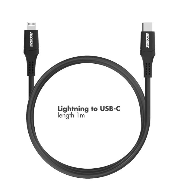 Accezz Lightning to USB-C Cable - MFi Certified - 1 Metre - Black