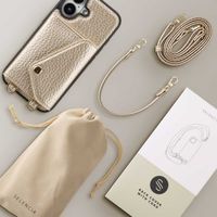 Selencia Sera Phone Case with Cord and Envelope Card Holder Apple iPhone 16 - Champagne