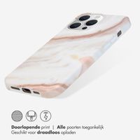 Selencia Aurora Fashion Backcover iPhone 15 Pro Max - Duurzaam hoesje - 100% gerecycled - Wit Marmer