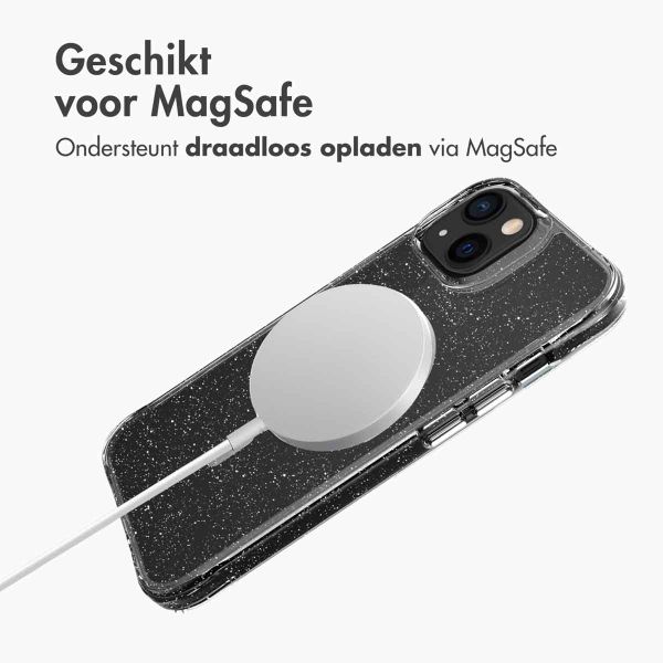 imoshion Clear Glitter Backcover met MagSafe iPhone 13 - Zilver