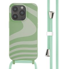 imoshion Siliconen design hoesje met koord iPhone 14 Pro - Retro Green