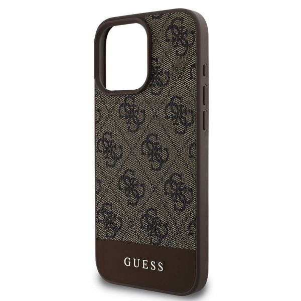Guess Bottom Stripe 4G Backcover Apple iPhone 16 Pro - Bruin