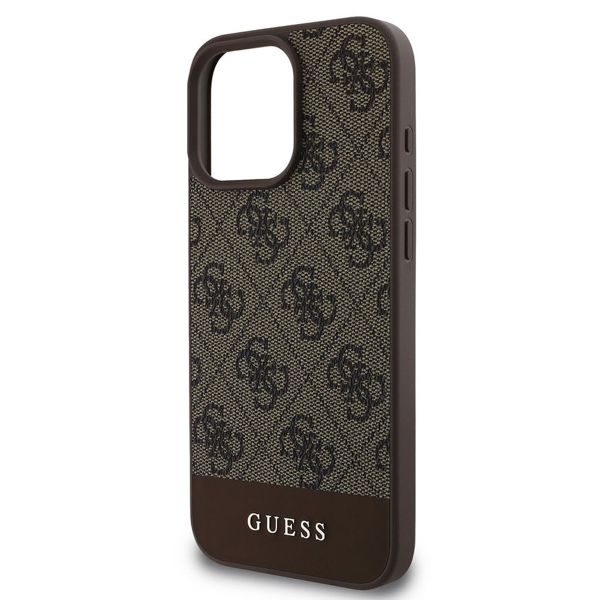 Guess Bottom Stripe 4G Backcover iPhone 16 Pro - Bruin