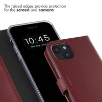 Selencia Genuine Leather Book Case Apple iPhone 13 - Burgundy