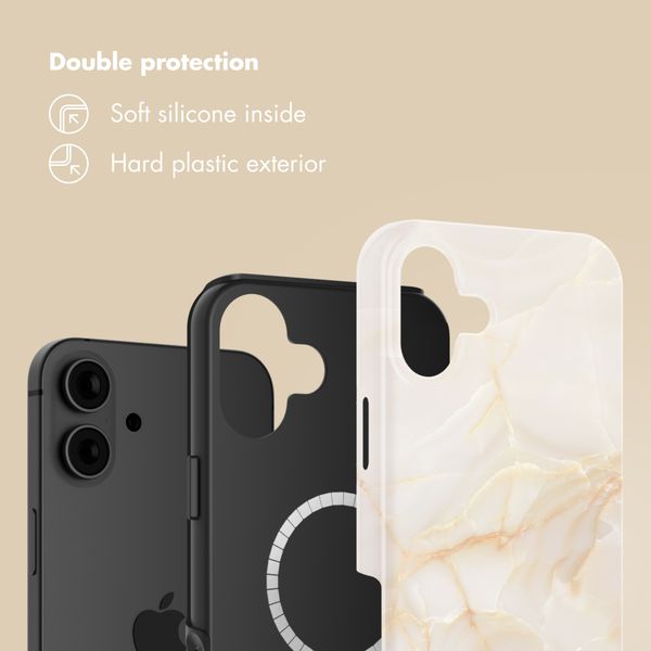 Selencia Vivid Back Cover with MagSafe Apple iPhone 16 - Golden Beige Marble