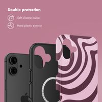 Selencia Vivid Back Cover with MagSafe Apple iPhone 16 - Wavy Swirl Pink Plum