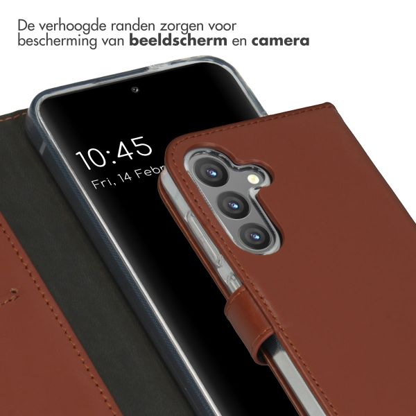 Selencia Echt Leren Bookcase Samsung Galaxy S24 - Lichtbruin