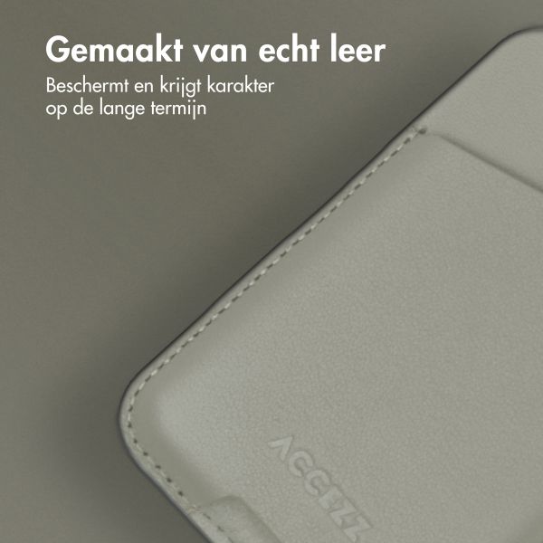 Accezz Leren Kaarthouder - Geschikt voor MagSafe en Qi2 - Light Grey
