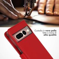 Selencia Echt Leren Bookcase Google Pixel 7 Pro - Rood
