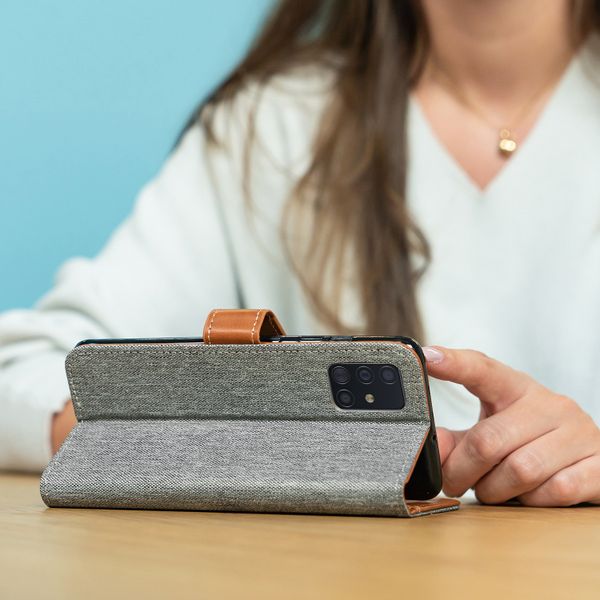 imoshion Luxe Canvas Bookcase Apple iPhone SE / 5 / 5s - Grijs