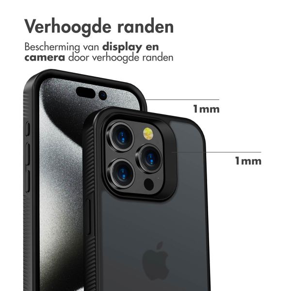 Accezz Rugged Frosted Backcover Apple iPhone 15 Pro - Zwart