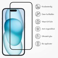 Accezz Triple Strong Full Cover Glas Screenprotector met applicator Apple iPhone 14 Pro Max / 15 Plus / 16 Plus - Transparant