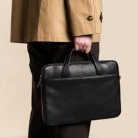 Accezz Leather Laptoptas 16 inch - Zwart