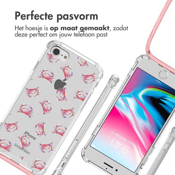 imoshion Design hoesje met koord Apple iPhone SE (2022 / 2020) / 8 / 7 - Crab Watercolor