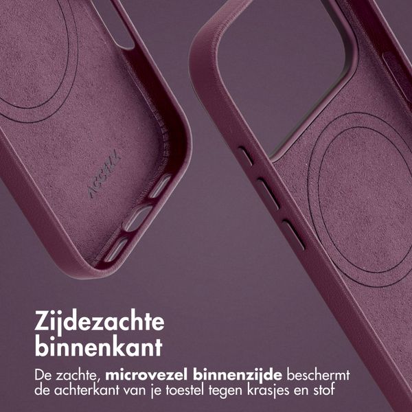 Accezz MagSafe Leather Backcover Apple iPhone 18 Pro / 17 Pro - Heath Purple