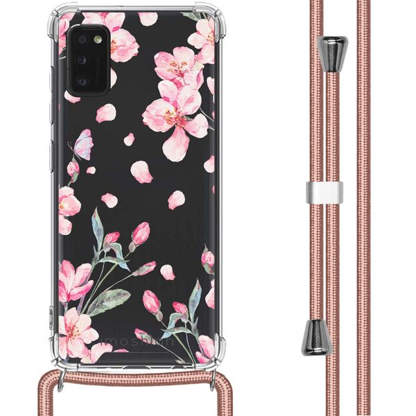 imoshion Design hoesje met koord Samsung Galaxy A41 - Bloem - Roze