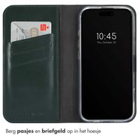 Selencia Echt Leren Bookcase Apple iPhone 16 Pro Max - Groen