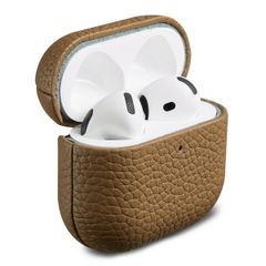 Accezz Echt Leren Case Apple AirPods 4 - Taupe