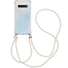 imoshion Backcover met koord + armband - Parels Samsung Galaxy S10 - Transparant