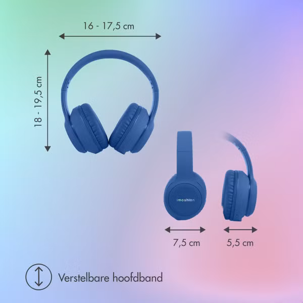 imoshion Draadloze Kinderkoptelefoon LED Light - Decibelbegrenzer - Met AUX kabel - Cobalt Blue
