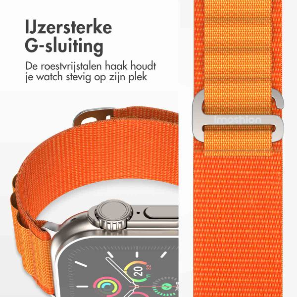 imoshion Nylon Alpine bandje Apple Watch Series 1 t/m 9 / SE (38/40/41 mm) | Series 10 (42 mm) - Oranje