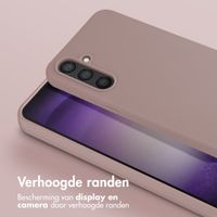 Selencia Siliconen hoesje met afneembaar koord Samsung Galaxy S23 FE - Sand Pink