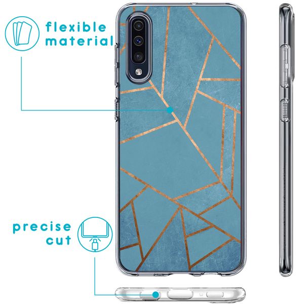 imoshion Design hoesje Samsung Galaxy A50 / A30s - Grafisch Koper / Blauw