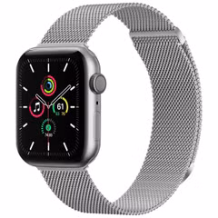 imoshion Milanees magnetisch bandje Apple Watch Series 1 - 11 / SE / Ultra (44/45/46/49 mm) - Maat M - Zilver
