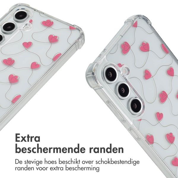 imoshion Design hoesje met koord Samsung Galaxy S24 FE - Dusty Rose Connected Hearts