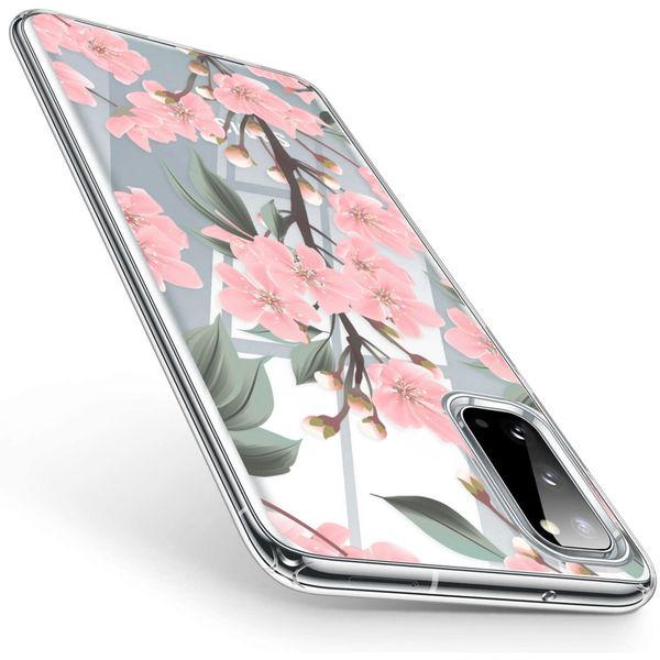 imoshion Design hoesje Samsung Galaxy S20 - Bloem - Roze / Groen