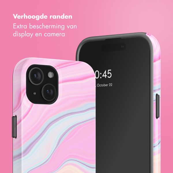 Selencia Vivid Backcover met MagSafe Apple iPhone 15 - Pastel Lipstick Marble