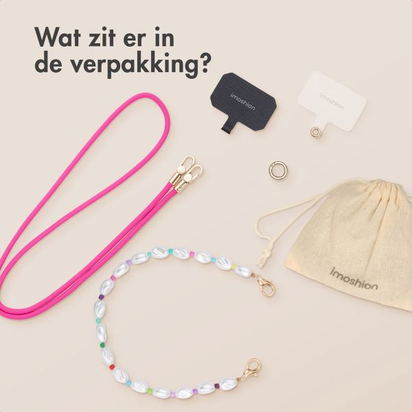 imoshion Gekleurde Telefoonkoorden set met Parels - Roze