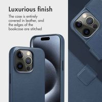 Accezz 2-in-1 Leather Bookcase with MagSafe Apple iPhone 15 Pro - Nightfall Blue