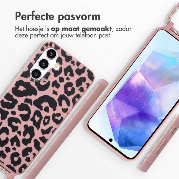 imoshion Siliconen design hoesje met koord Samsung Galaxy A36 - Animal Pink