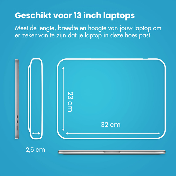 imoshion Laptophoes met opbergvak 13 inch - Laptopsleeve - Zwart