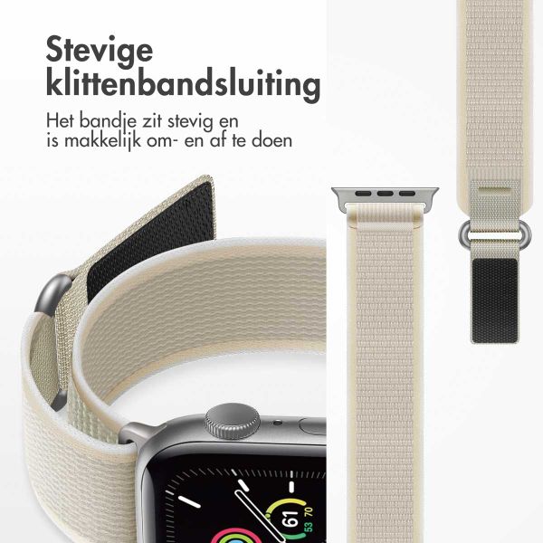 imoshion Nylon Trail bandje Apple Watch Series 1 t/m 9 / SE (38/40/41 mm) | Series 10 / 11 (42 mm) - Sterrenlicht