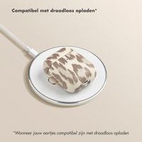 Selencia Sabi Case met panterprint  Apple Airpods 1 / 2 - Soft Ivory