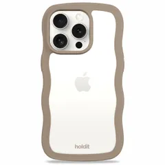 Holdit Wavy Case iPhone 15 Pro Max - Mocha Brown / Transparent