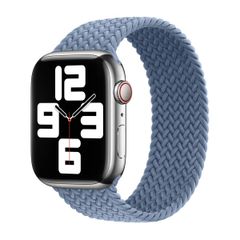Apple Gevlochten solobandje Apple Watch | 44/45/46/49 mm - Maat 7 - Slate Blue