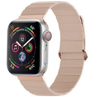 imoshion Magnetisch lederen bandje Apple Watch Series 1 t/m 9 / SE (38/40/41 mm) | Series 10 / 11 (42 mm) - Beige